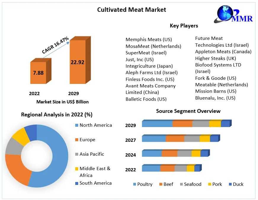 Cultivated Meat Market Industry Analysis  Size, Share, Key Player, By Type, Technology, Application And Forecast 2029