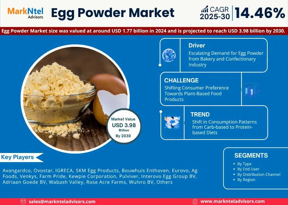 Egg Powder Market Set For Explosive Growth With 14.46% CAGR By 2030