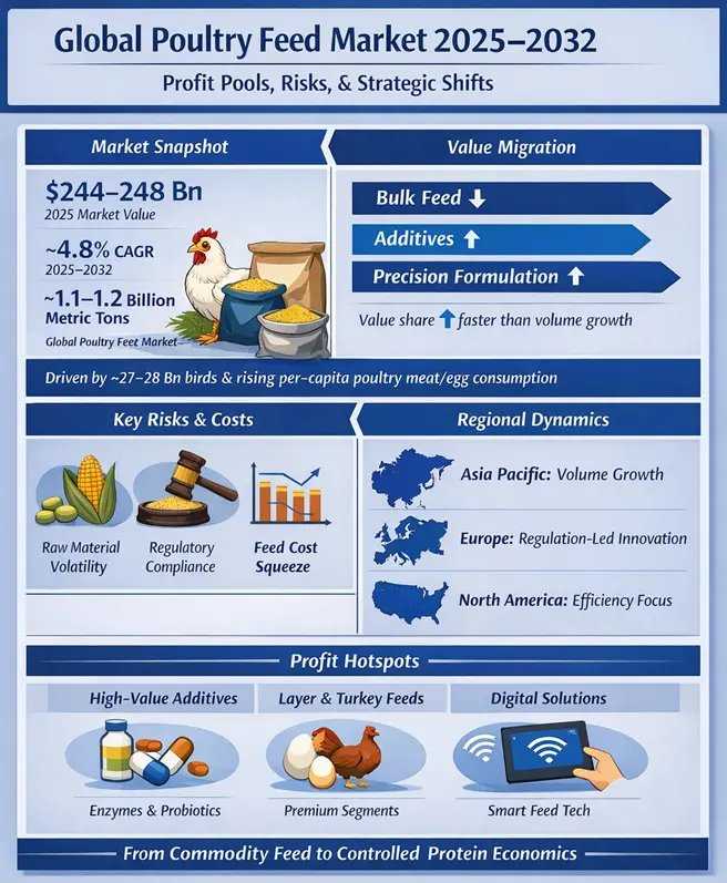 Global Poultry Feed Market: Growth Trends, Key Drivers And Future Outlook