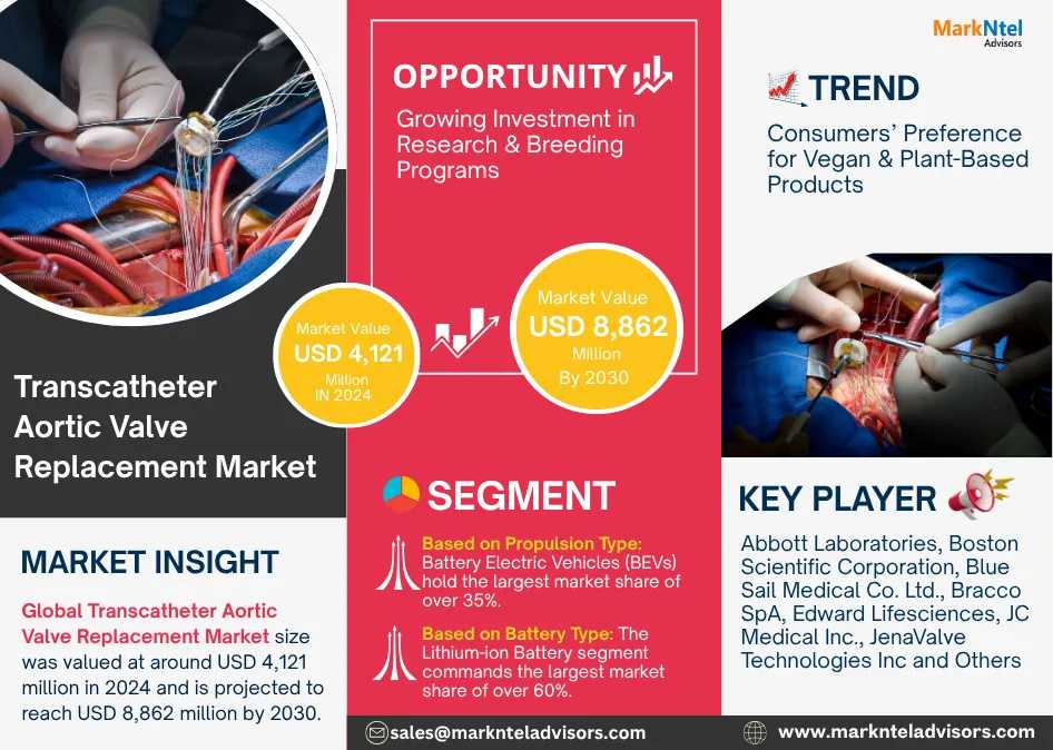 Global Transcatheter Aortic Valve Replacement Market Reaches USD 4,121 Million In 2024, Projected To Nearly Double By 2030 (CAGR 13.61%)